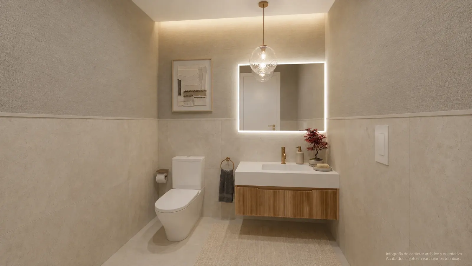 Baño de una vivienda en Valencia presentado con staging virtual